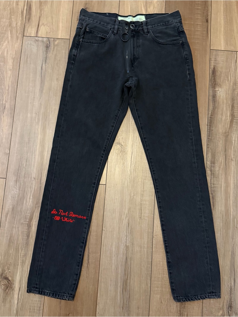 Off-White 2013 “Do Not Remove" virgil abloh slim Black Denim Jeans